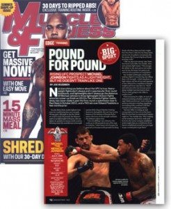 MTS client, Michael "The Menace" Johnson, featured in the June 2012 edition of Muscle and Fitness Magazine
